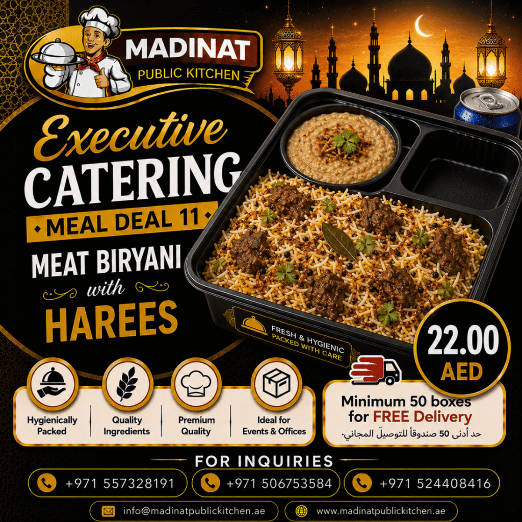 Executive Catering Meal Deal 11 - Meat Biryani with harees | AED 22.00