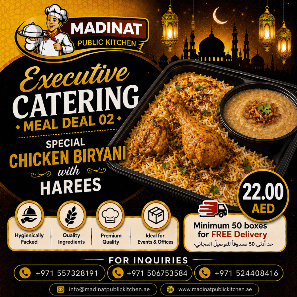 Executive Catering Meal Deal 02 - Special Chicken Biryani with harees | AED 22.00