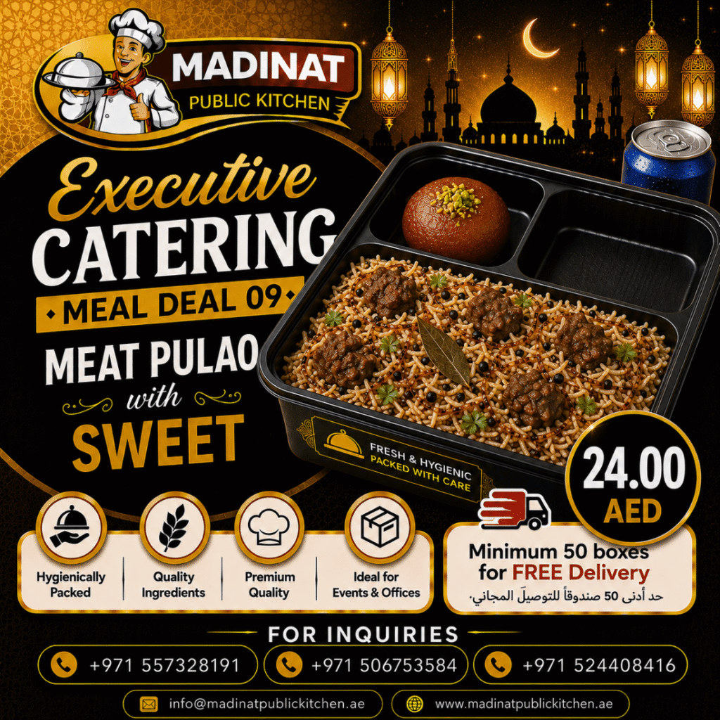 Executive Catering Meal Deal 09 - Meat Pulao with sweet | AED 24.00