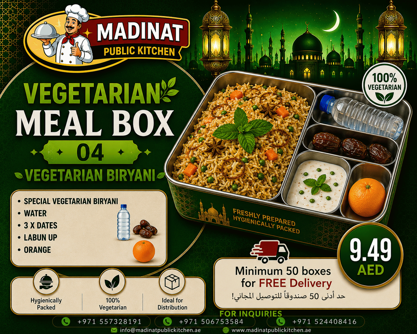 Vegetarian Meal Box 04 - Vegetarian Biryani | AED 9.49