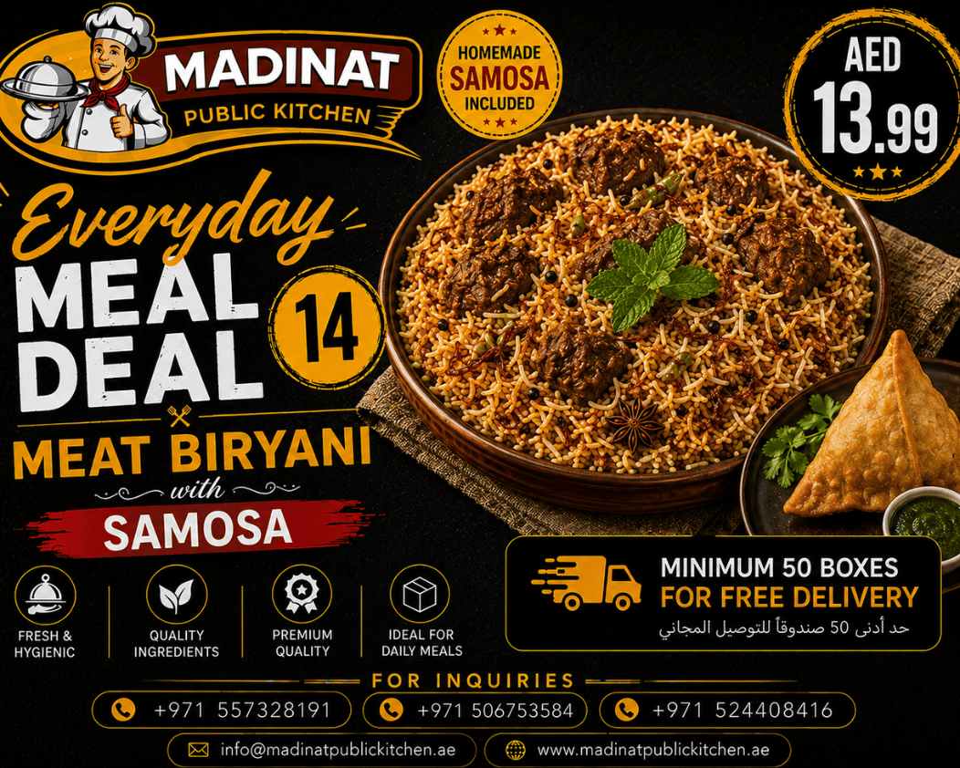 Everyday Meal Deal 14 - Meat Biryani with samosa | AED 13.99