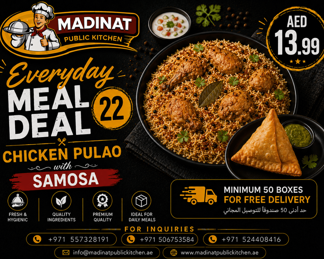 Everyday Meal Deal 22 - Chicken Pulao with samosa | AED 13.99