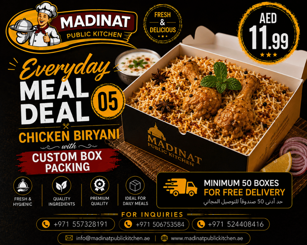 Everyday Meal Deal 05 - Chicken Biryani with custom box packing | AED 11.99